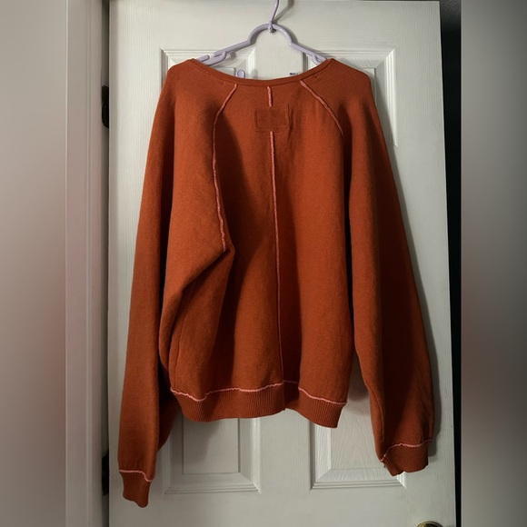 Free People We The Free Midnight Pullover Orange Pink Reversible Size XL NWOT - Picture 4 of 4